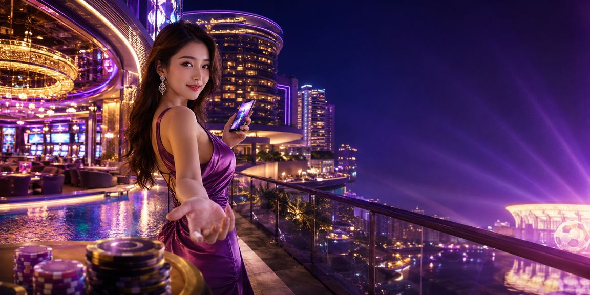 Pemain Malaysia bermain kasino mudah alih 1004 di kawasan Genting Highlands dengan pemandangan malam