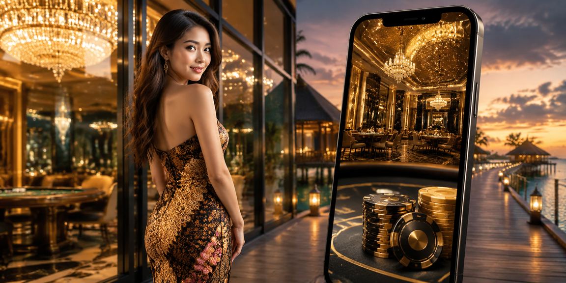 Pemain di Sabah mengakses kasino mudah alih 1004 dengan corak batik tradisional sebagai latar